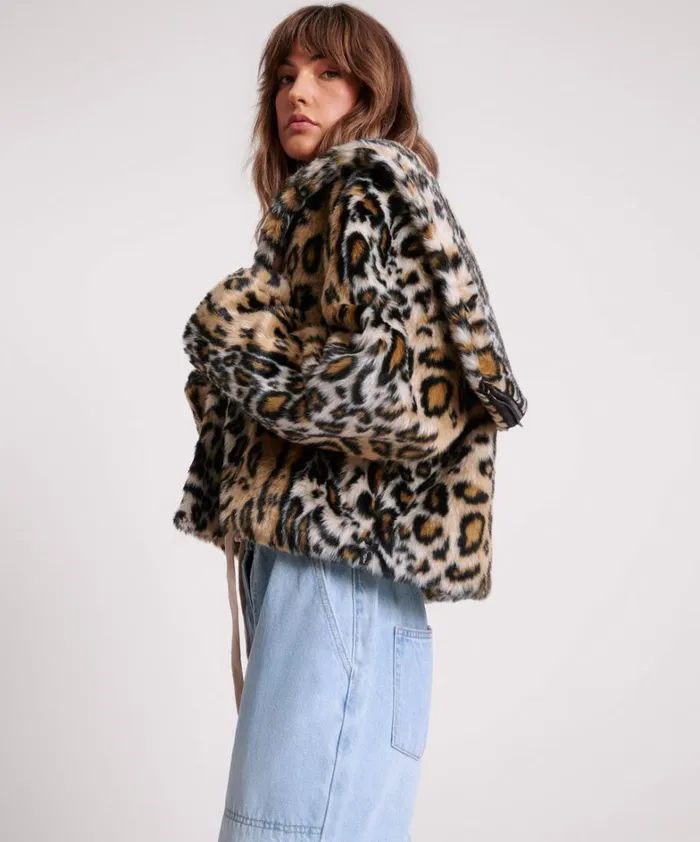 One Teaspoon Jackets FAUX LEOPARD SPLIT HOOD JACKET 8211 Women One Teaspoon Jackets FAUX LEOPARD SPLIT HOOD JACKET 8211 Women