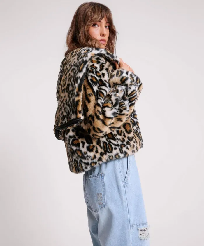 One Teaspoon Jackets FAUX LEOPARD SPLIT HOOD JACKET 8211 Women One Teaspoon Jackets FAUX LEOPARD SPLIT HOOD JACKET 8211 Women