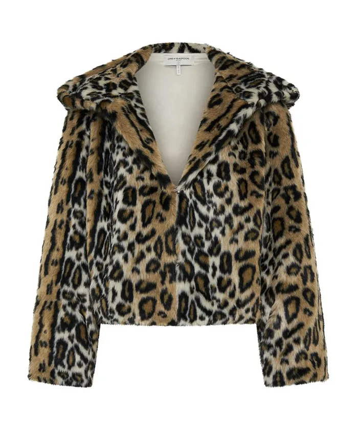 One Teaspoon Jackets FAUX LEOPARD SPLIT HOOD JACKET 8211 Women One Teaspoon Jackets FAUX LEOPARD SPLIT HOOD JACKET 8211 Women