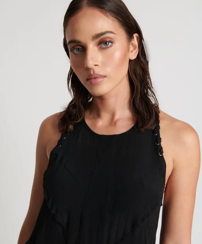 One Teaspoon Mini Dresses BLACK LACED CHARLESTON DRESS 8211 Women One Teaspoon Mini Dresses BLACK LACED CHARLESTON DRESS 8211 Women
