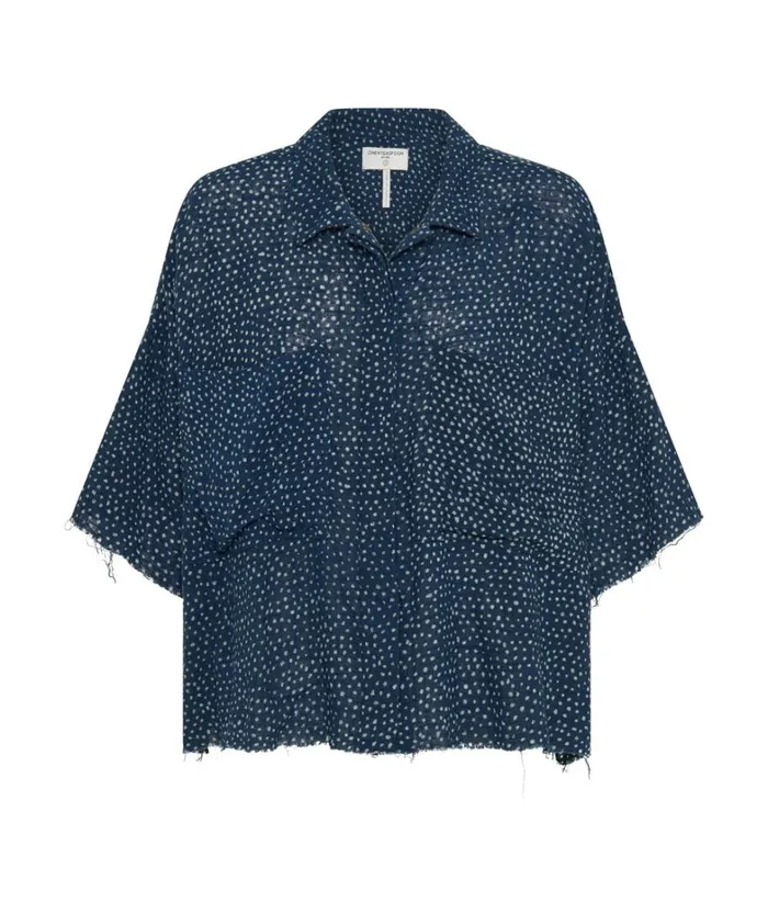 One Teaspoon Shirts BATIK SPOT HAND DYED MUSLIN CROPPED SHIRT 8211 Women