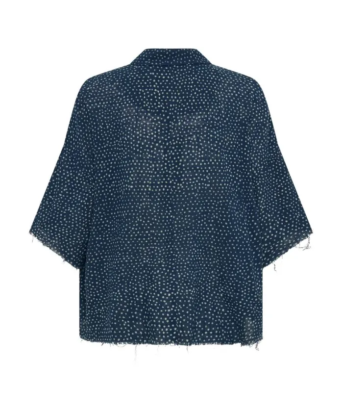 One Teaspoon Shirts BATIK SPOT HAND DYED MUSLIN CROPPED SHIRT 8211 Women