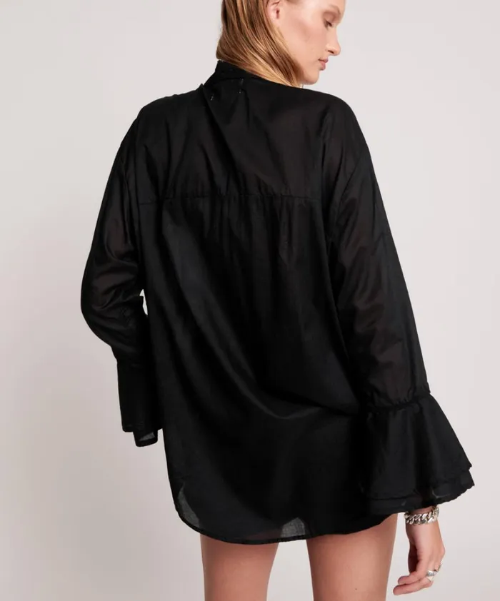 One Teaspoon Shirts BLACK VOILE FANTASIE SHIRT 8211 Women One Teaspoon Shirts BLACK VOILE FANTASIE SHIRT 8211 Women