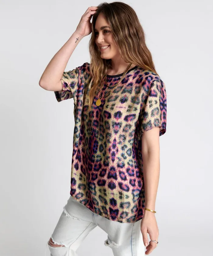 One Teaspoon Tees and Tanks COLLISION SATIN TEE 8211 Women One Teaspoon Tees and Tanks COLLISION SATIN TEE 8211 Women