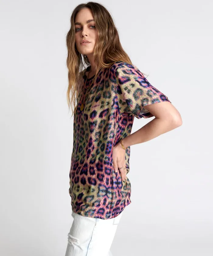 One Teaspoon Tees and Tanks COLLISION SATIN TEE 8211 Women One Teaspoon Tees and Tanks COLLISION SATIN TEE 8211 Women