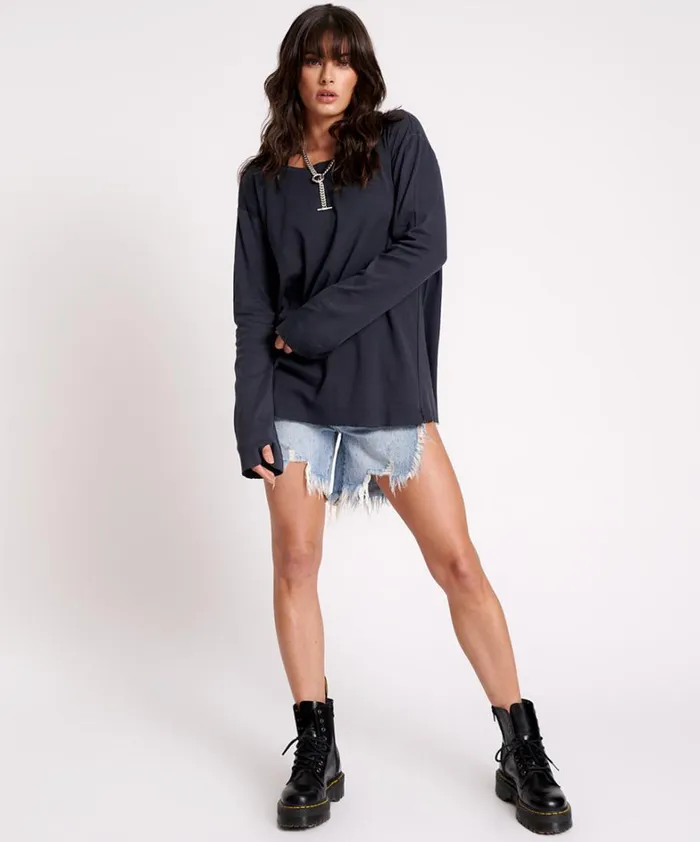 One Teaspoon Tees and Tanks JAGGER BOYFRIEND LONG SLEEVE TEE 8211 Women