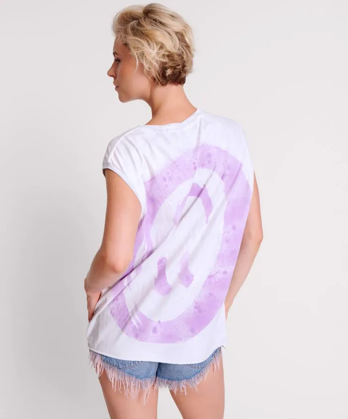 One Teaspoon Tees and Tanks SMILEY VIOLET HAND STAINED TANK 8211 Women One Teaspoon Tees and Tanks SMILEY VIOLET HAND STAINED TANK 8211 Women