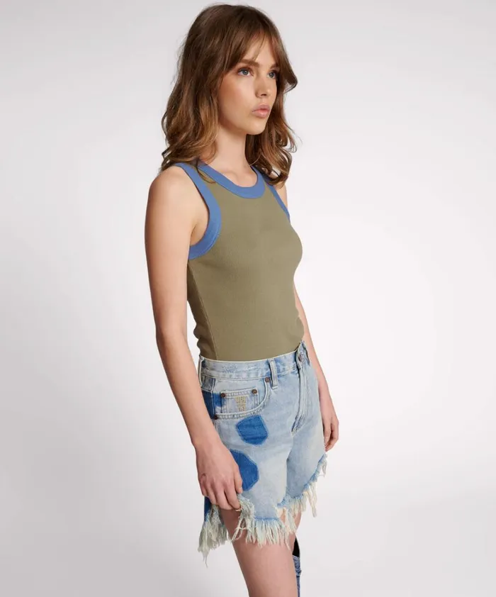 One Teaspoon Tops 2 TONE EQUIPMENT TANK 8211 Women One Teaspoon Tops 2 TONE EQUIPMENT TANK 8211 Women