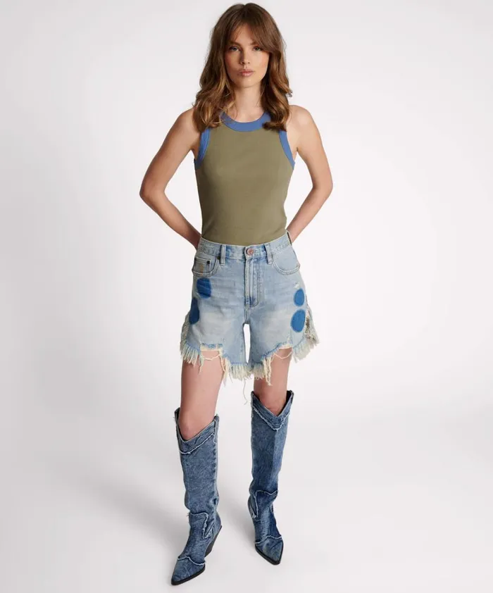 One Teaspoon Tops 2 TONE EQUIPMENT TANK 8211 Women One Teaspoon Tops 2 TONE EQUIPMENT TANK 8211 Women