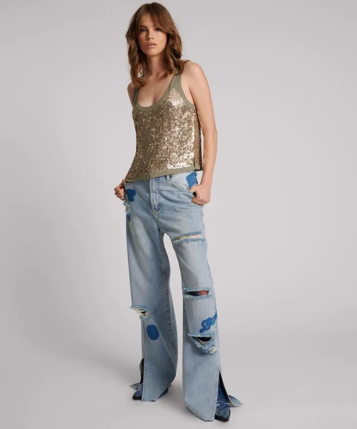 One Teaspoon Tops CROPPED HAND EMBELLISHED FRAME TOP 8211 Women One Teaspoon Tops CROPPED HAND EMBELLISHED FRAME TOP 8211 Women