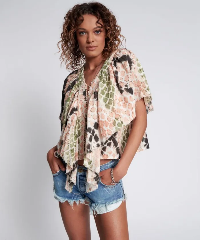 One Teaspoon Tops HAND PAINTED BOA TOP 8211 Women