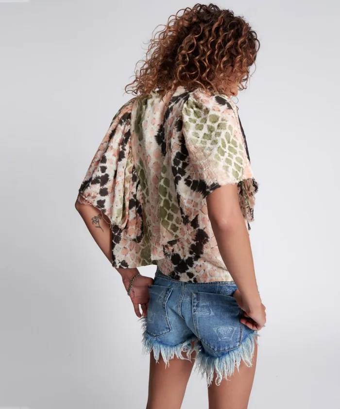 One Teaspoon Tops HAND PAINTED BOA TOP 8211 Women