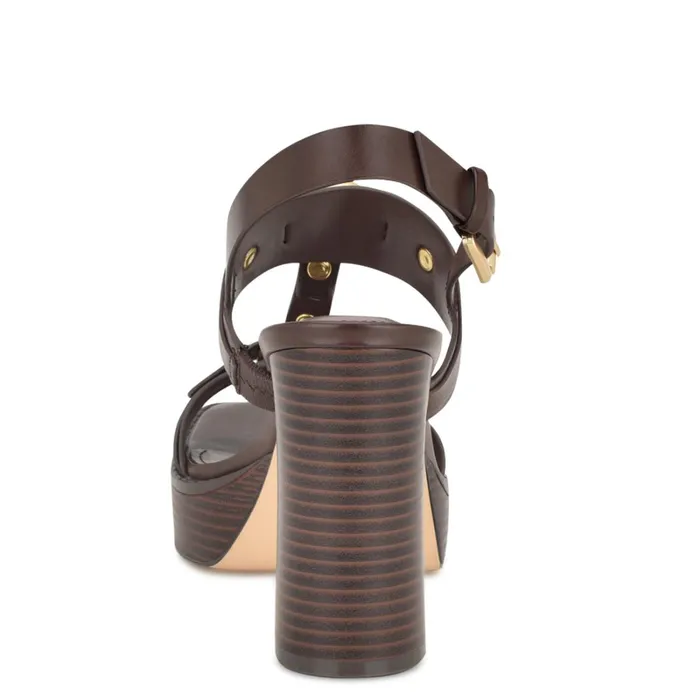 Opell Tailored Platform Sandals Dark Brown Women Nine West Dress