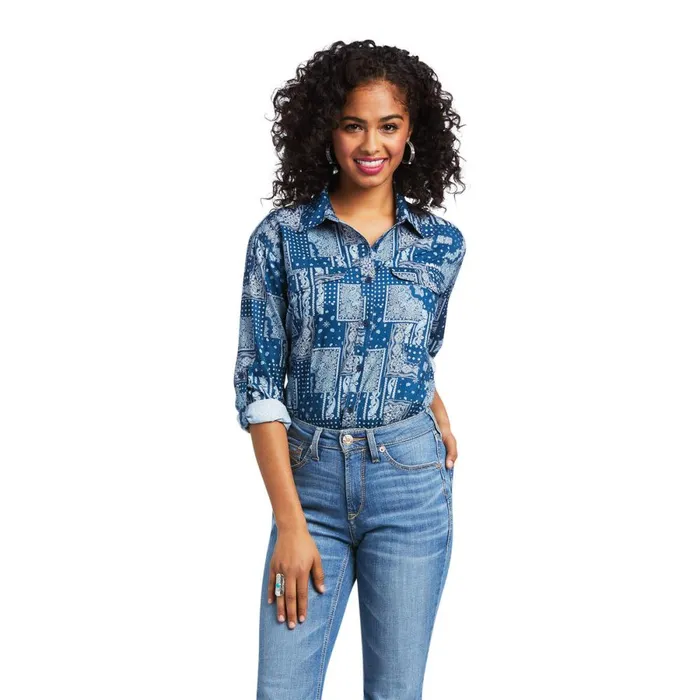 Outbound VentTEK Stretch Shirt Tile Paisley Women Ariat TShirts and Tops