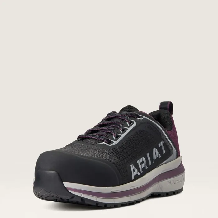 Outpace Composite Toe Safety Shoe Shadow Purple Women Ariat Work Boots and Shoes