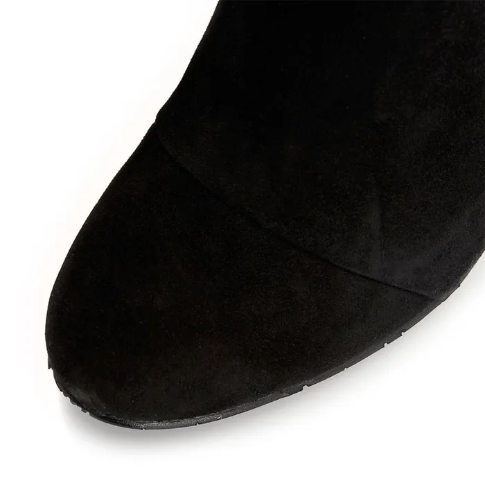 Over The Knee Boots Women Moda In Pelle Stradi Black Suede