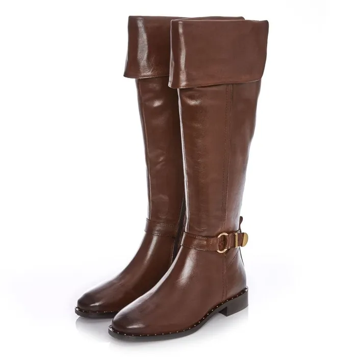 Over The Knee Boots Women Moda In Pelle Tori Tan Leather