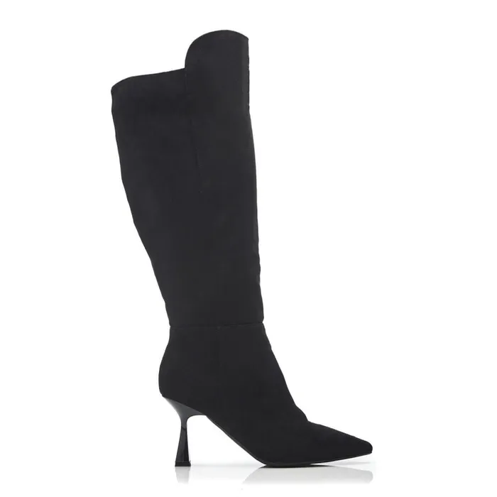 Over The Knee Boots Women Moda In Pelle Ursa Black Alcantara