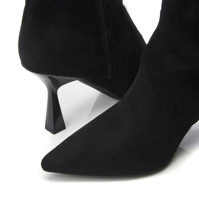 Over The Knee Boots Women Moda In Pelle Ursa Black Alcantara