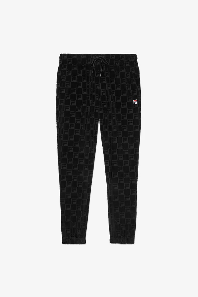 Pants and Shorts Men Fila Jacquard Velour Track Pant 001 Black