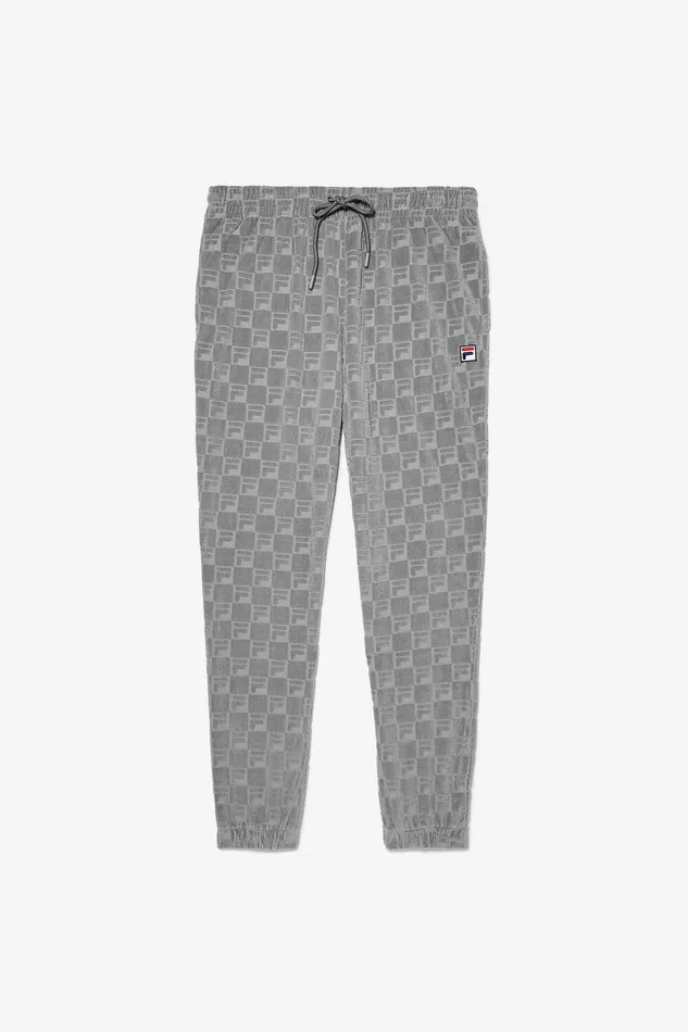 Pants and Shorts Men Fila Jacquard Velour Track Pant 050 Monument