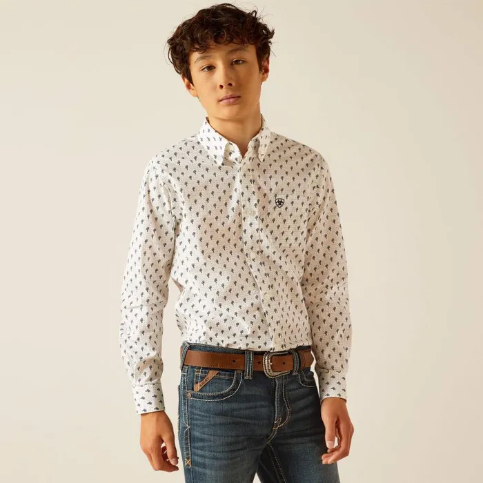 Parker Classic Fit Shirt White Kids Ariat Button Down Shirts