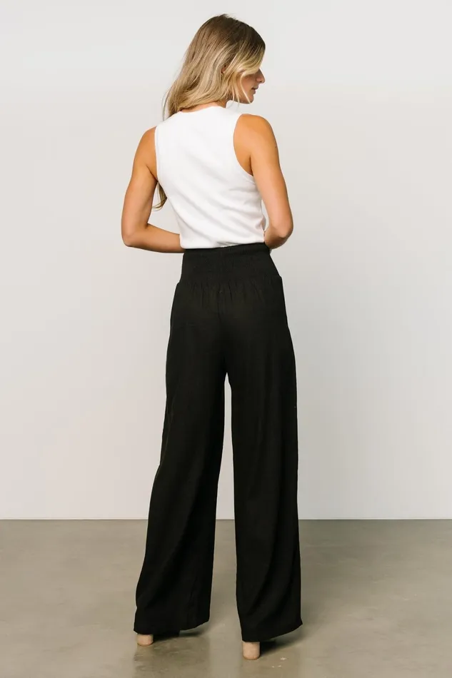 Parvati Smocked Waist Pants Black Women Baltic Born Pants Parvati Smocked Waist Pants Black Women Baltic Born Pants
