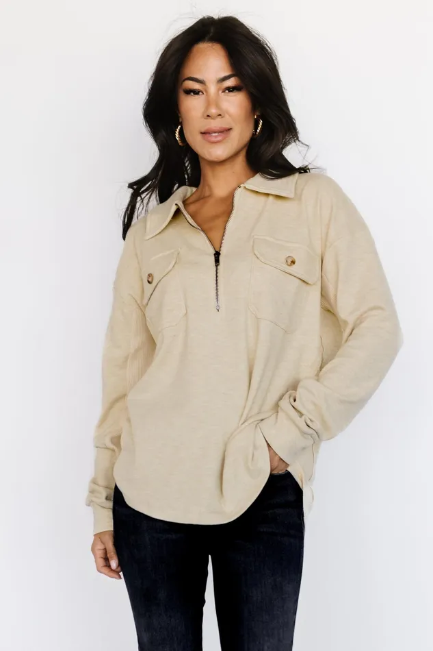 Patrick Half Zip Pullover Honey Women Baltic Born Sweaters
