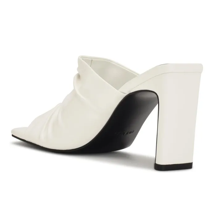 Peary Heeled Slide Sandals White Women Nine West Heeled Peary Heeled Slide Sandals White Women Nine West Heeled