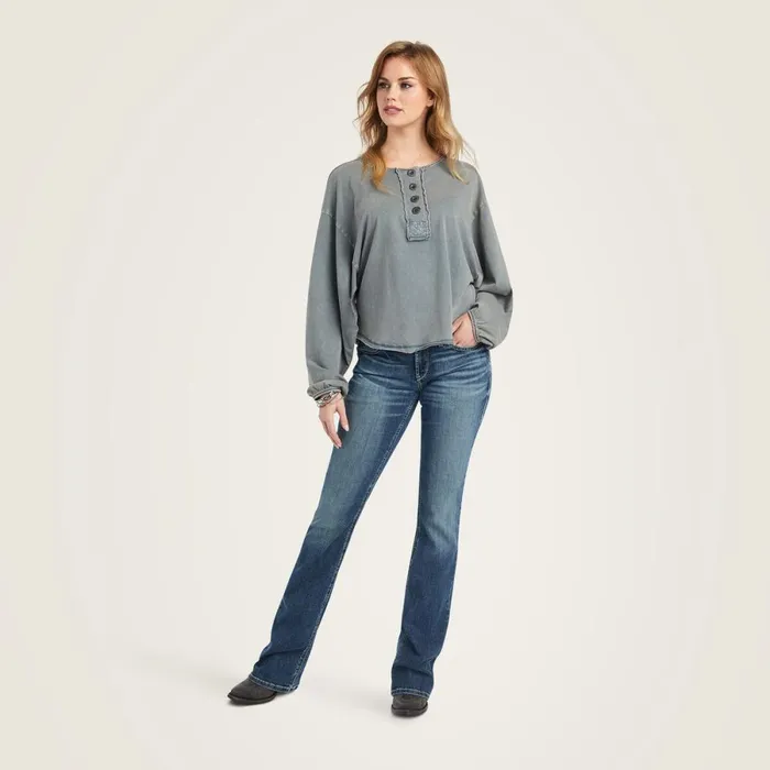 Pinon Henley Top Midnight Navy Women Ariat TShirts and Tops Pinon Henley Top Midnight Navy Women Ariat TShirts and Tops