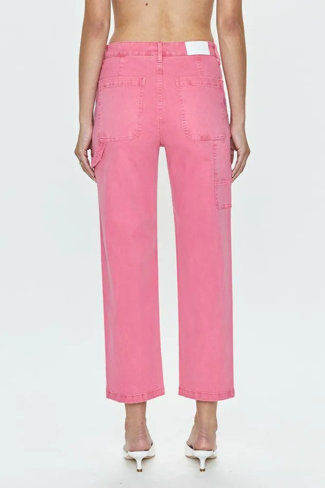 Pistola Denim Denim Women Ashton Straight Leg Carpenter Ankle 8211 Pink Dahlia Pink Dahlia