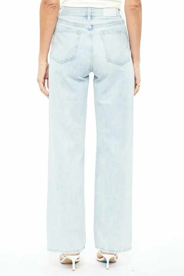 Pistola Denim Denim Women Bobbie Mid Rise Loose Straight Leg W Crossover 8211 Rennie Rennie