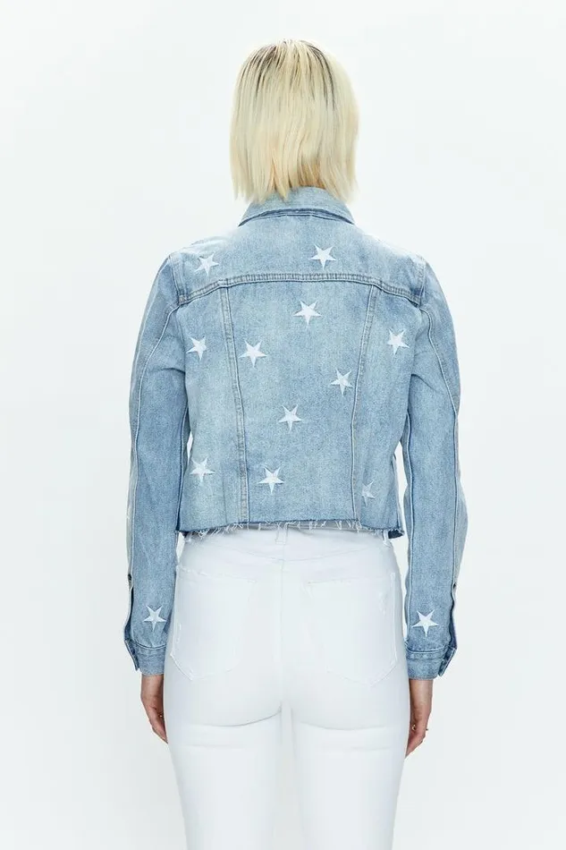 Pistola Denim Denim Women Brando Star Embroidery Denim Jacket 8211 Zodiac Zodiac