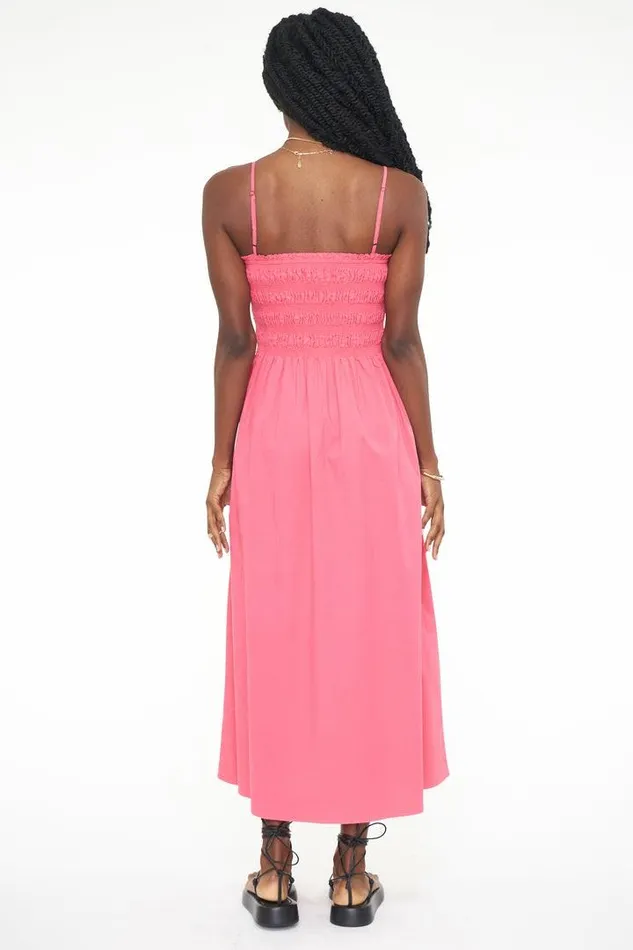 Pistola Denim Dresses Women Bianca Smocked Bodice Dress 8211 Pink Punch Pink Punch