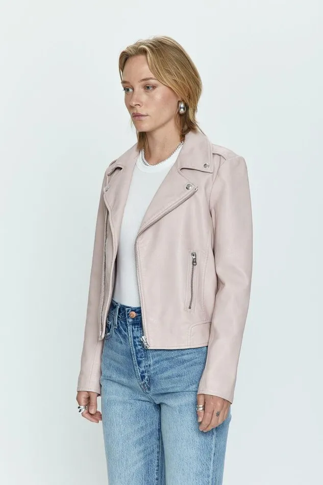 Pistola Denim Jackets and Outerwear Women Nicolette Mod Moto Jacket 8211 Mellow Rose Mellow Rose