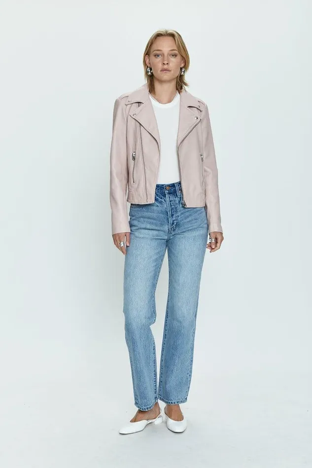 Pistola Denim Jackets and Outerwear Women Nicolette Mod Moto Jacket 8211 Mellow Rose Mellow Rose