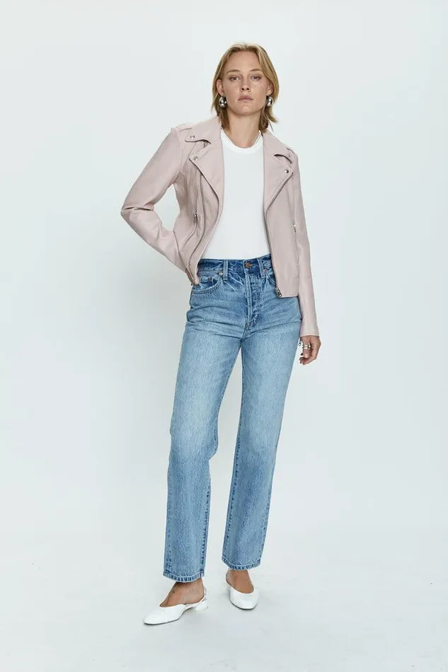Pistola Denim Jackets and Outerwear Women Nicolette Mod Moto Jacket 8211 Mellow Rose Mellow Rose