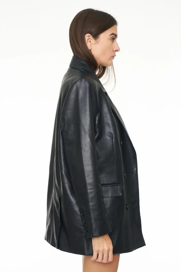 Pistola Denim Jackets and Outerwear Women Roman Oversized Blazer 8211 Noir Noir