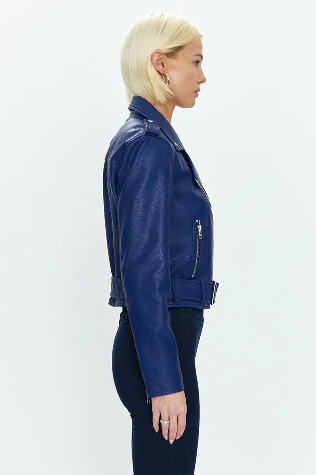 Pistola Denim Jackets and Outerwear Women Tracy Cropped Moto Jacket 8211 Electric Blue Electric Blue