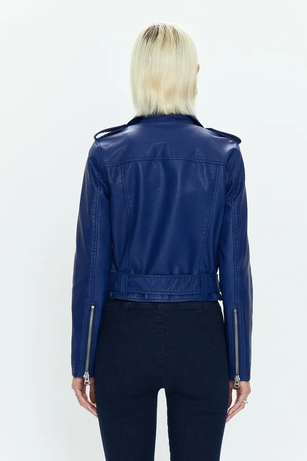 Pistola Denim Jackets and Outerwear Women Tracy Cropped Moto Jacket 8211 Electric Blue Electric Blue