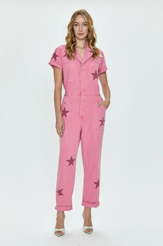 Pistola Denim Jumpsuits and Rompers Women Grover Short Sleeve Field Suit 8211 Royal Flamingo Royal Flamingo
