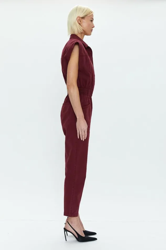 Pistola Denim Jumpsuits and Rompers Women Rosie Smocked Waist Jumpsuit 8211 Bordeaux Bordeaux