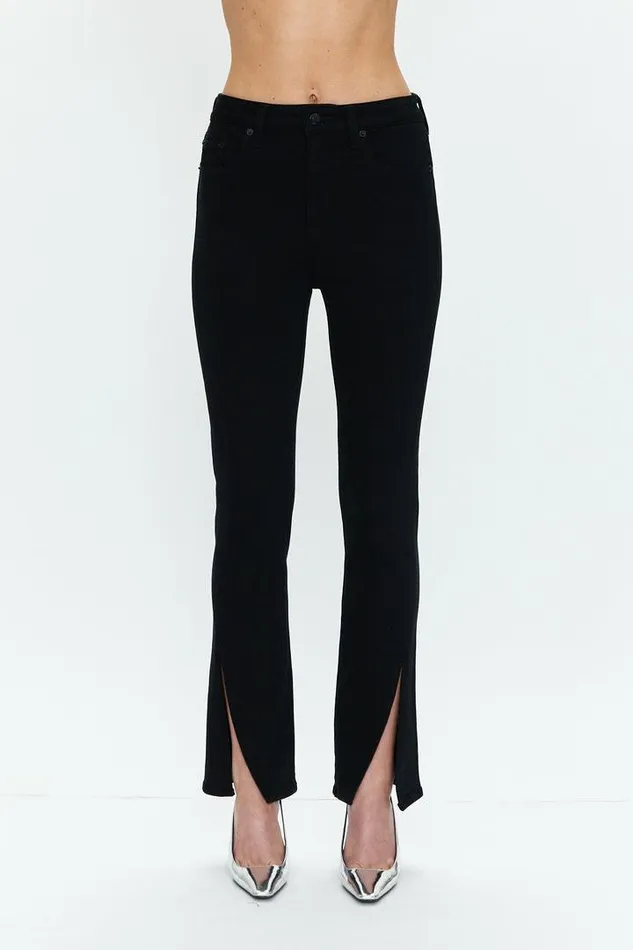 Pistola Denim Pants Women Teagan High Rise Vented Slim Cigarette 8211 Dark Vinyl Dark Vinyl
