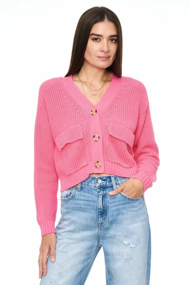 Pistola Denim Tops Women Harper Utility Cardigan 8211 Bright Pink Bright Pink