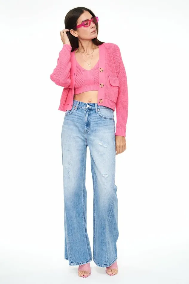 Pistola Denim Tops Women Harper Utility Cardigan 8211 Bright Pink Bright Pink