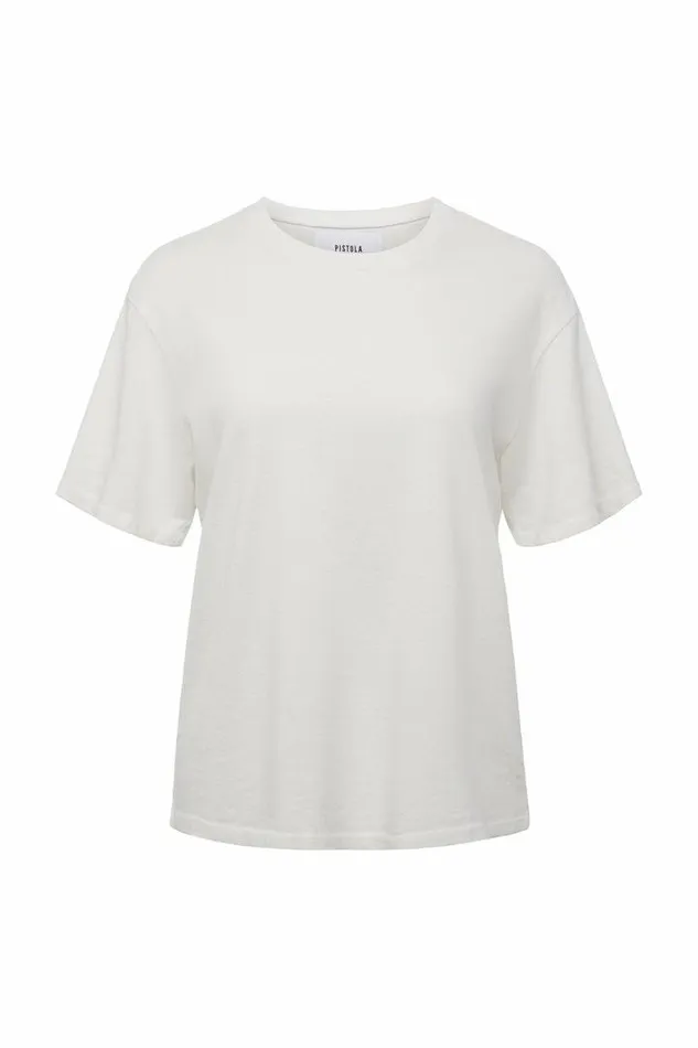 Pistola Denim Tops Women Palmer Hemp Box Tee 8211 Ivory Ivory