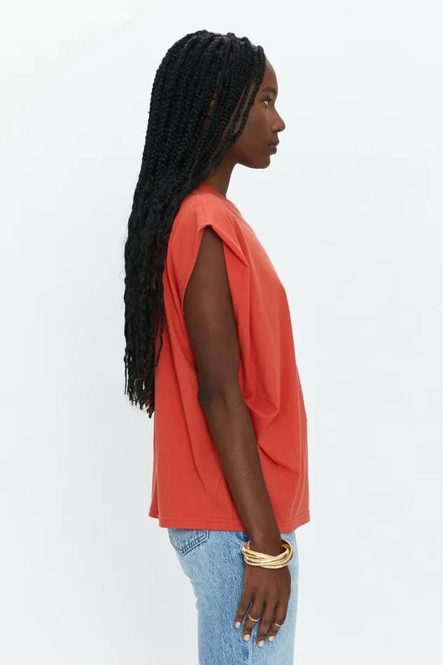 Pistola Denim Tops Women Trina Muscle Tee 8211 Poppy Poppy