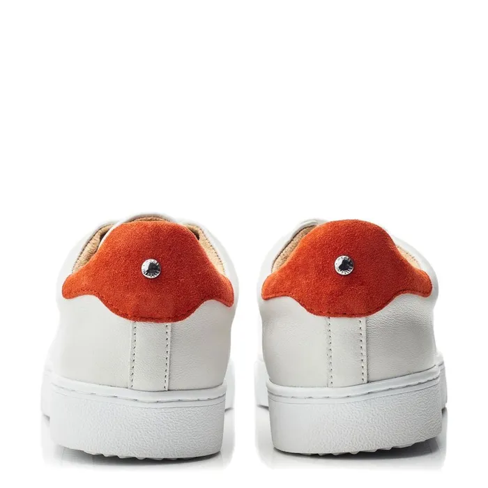 Platform Trainers Women Moda In Pelle Brandie Off White Leather