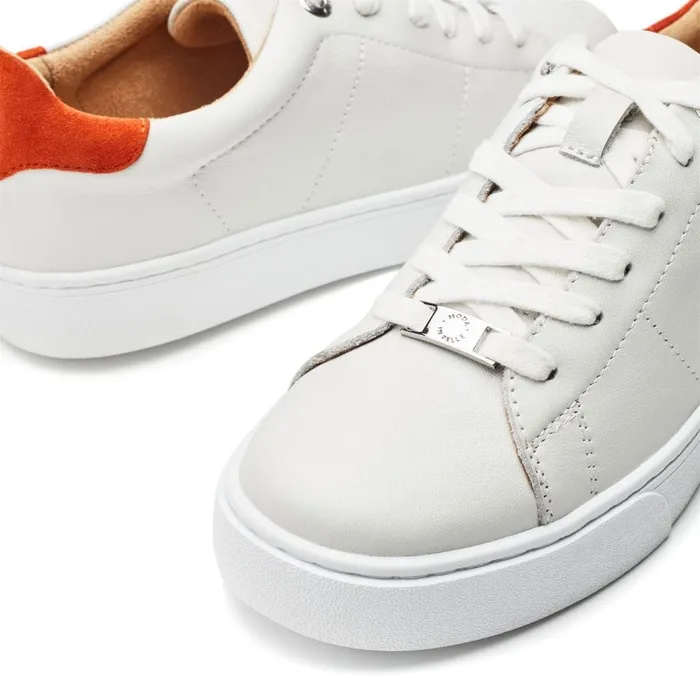 Platform Trainers Women Moda In Pelle Brandie Off White Leather