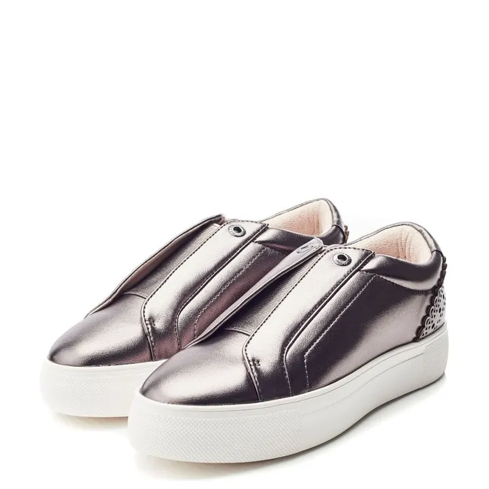Platform Trainers Women Moda In Pelle Breil Pewter Porvair